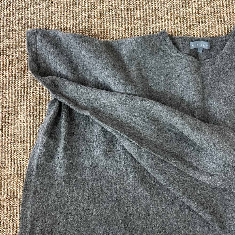 Ella Ember 100% Baby Alpaca Poncho Women's Large Gray - Picture 5 of 7